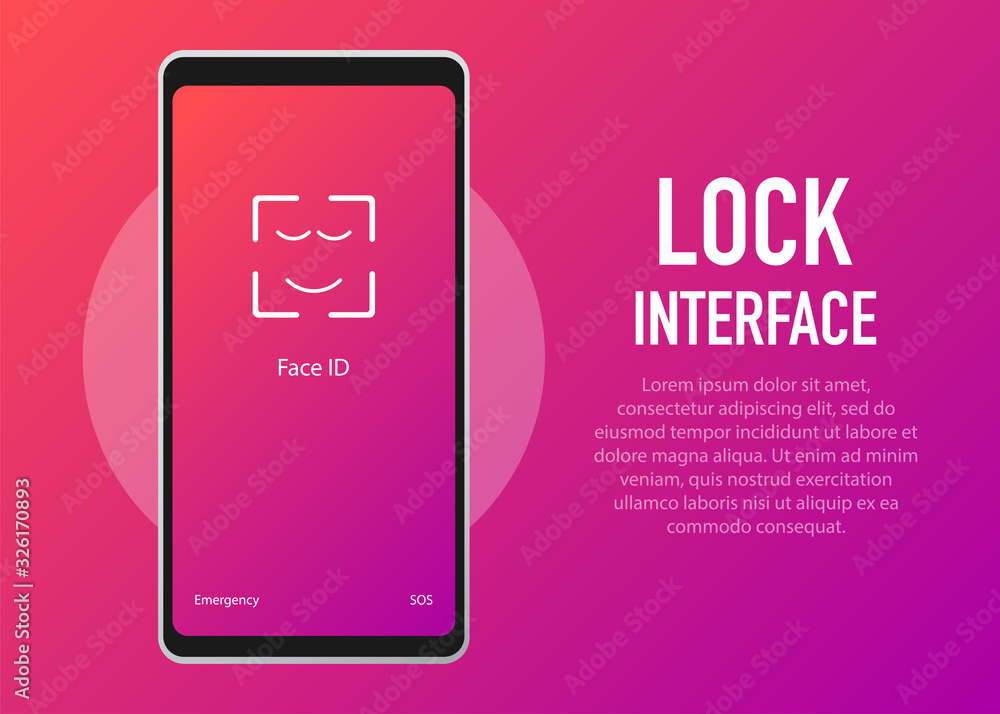 Poster screen lock. pinterface for lock screen or enter password pages. vector illustration.