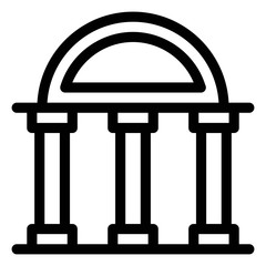 Pillar, column structure icon. Architecture greek building symbol illustration.