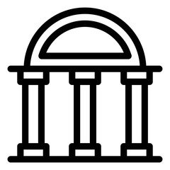 Pillar, column structure icon. Architecture greek building symbol illustration.