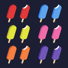 Vector set with colorful ice creams