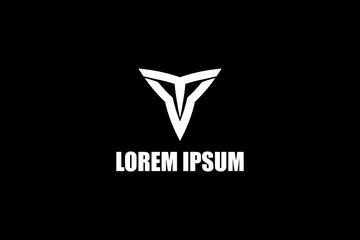 simple and modern letter v and t vector logo template