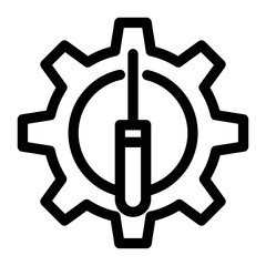 Wrench and gears icon isolated on white background. Maintenance, repair sign.