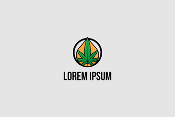 hemp oil or cannabis oil vector logo template