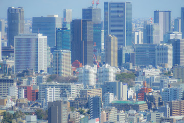 Obraz premium 恵比寿ガーデンプレイス展望台から見える東京の街並み