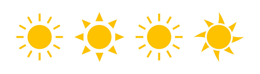 Fototapeta Sun icons vector isolated on white background. Shine sun ray set. Sunshine vector sign. Sunset icon collection. Abstract art. obraz