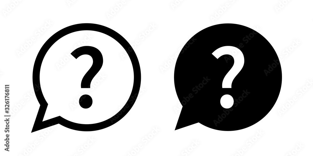 Wall mural question mark set of vector isolated icons. help sign speech bubble. chat question icon. question co