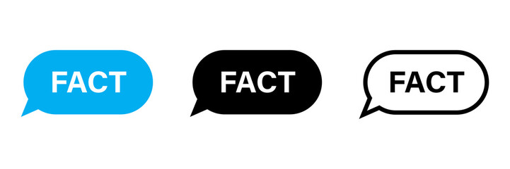 Fact bubbles isolated vector icon on white background. Sign banner. Bubble message sign icon. Speech bubble tag. Case icon. Information message. EPS 10