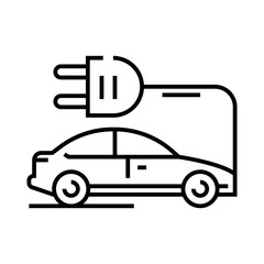 Electric car line icon, concept sign, outline vector illustration, linear symbol.