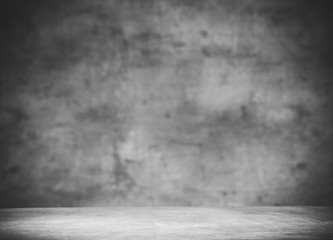 Empty cement room - floor with gray concrete wall