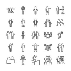 Isolated avatars line style icon set vector design