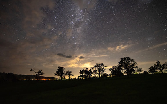 Rural Countryside Starry Night