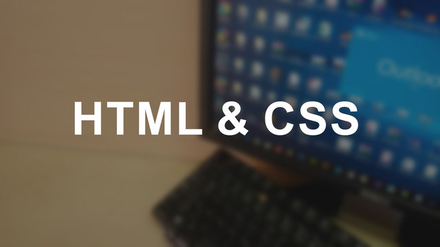 Html & css word with blurring business background