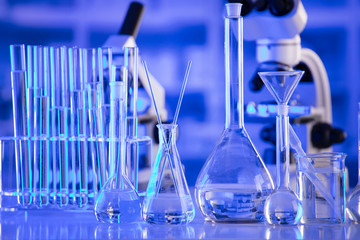 Laboratory equipment composition. Science concept.