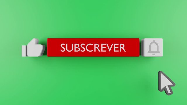 subscribe and bell icon motion graphic animation template clip. Subscribe Button Youtube With Bell Notification (Chroma key background green screen).