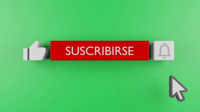 subscribe and bell icon motion graphic animation template clip. Subscribe Button Youtube With Bell Notification (Chroma key background green screen).