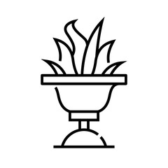 Garden vase line icon, concept sign, outline vector illustration, linear symbol.