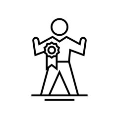 Excellent mark line icon, concept sign, outline vector illustration, linear symbol.