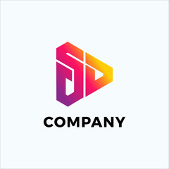 vector s d letter initial design template