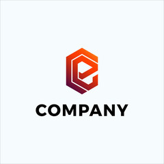 vector c e letter initial design template