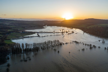River Severn in Flood in Shropshire - 326188661