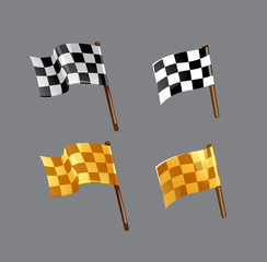 set of volume finish flags