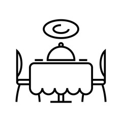 Evening dinner line icon, concept sign, outline vector illustration, linear symbol.
