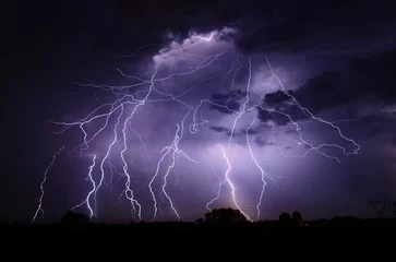 Türaufkleber Huge thunderstorm hits at night © Piotr Krzeslak