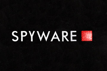 Macro close up photograph of spyware detection indicator light. 