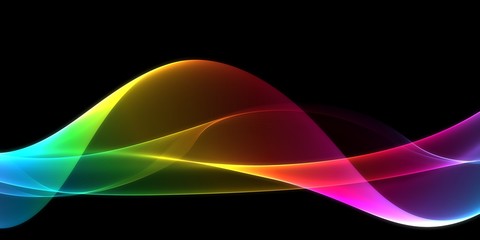 Wave abstract images, color design Abstract colored glowing wave