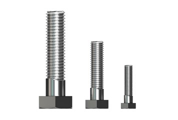 3d illustration of hex bolt isolted