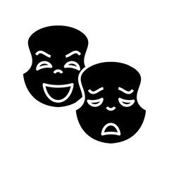 Acting lesson black icon, concept illustration, vector flat symbol, glyph sign.