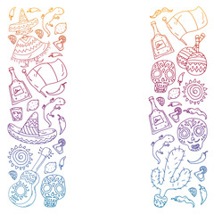 Vector pattern with little children. Kindergarten, play and grow together. Icons of toys and kids in doodle style