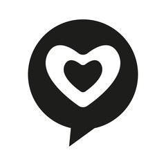 Message bubble with a heart