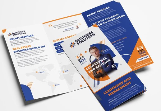 Trifold Brochure for Business Events and Conferences Layout