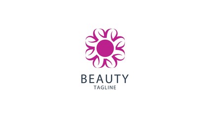 Natural cosmetics logo design vector. Beauty Salon with Flower
