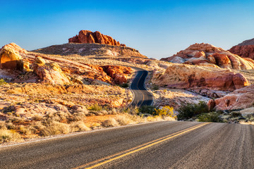 Curvy Road at Valley of Fire State Park near Las Vegas, Nevada