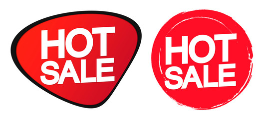 Hot Sale banners, discount tags design template, vector illustration