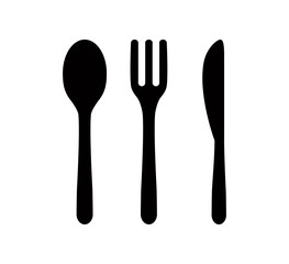 Spoon and fork icon vector logo template
