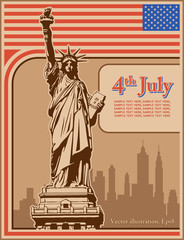 Independence Day, Statue of Liberty, holiday, vector