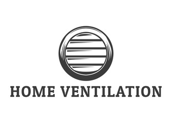 Home ventilation monochrome logo with sample text