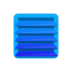 Blue ventilation grill design element in flat style