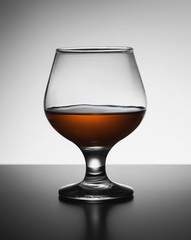 empty glass of cognac