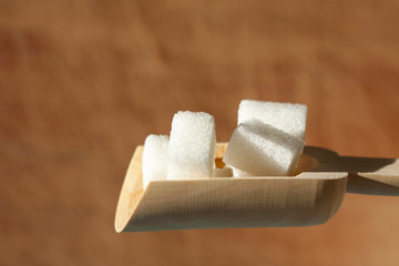sugar cubes on white background
