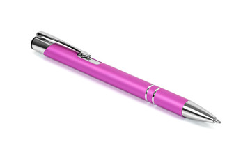 Purple ballpoint isolated on white background