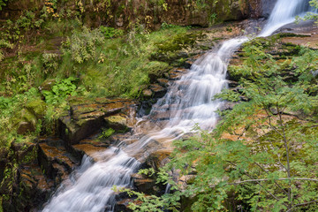 Waterfall of Kamienczyk river in Poland