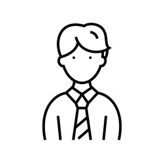 Employee line icon, concept sign, outline vector illustration, linear symbol.