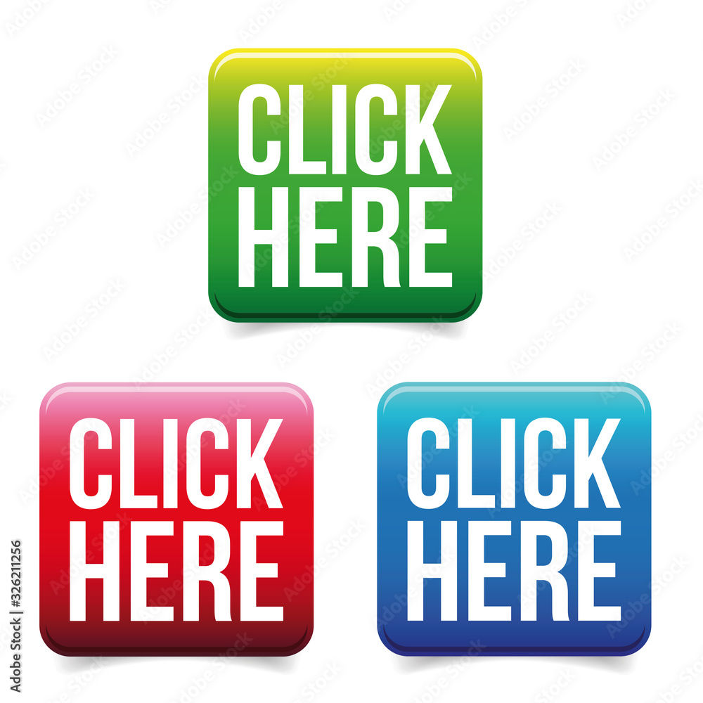Aufkleber click here call to action button