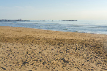 Sandy beach of the Mediterranean sea in Valencia