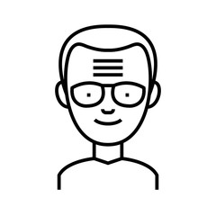 Employee line icon, concept sign, outline vector illustration, linear symbol.