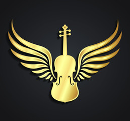 Golden winged violin logo © zsschreiner